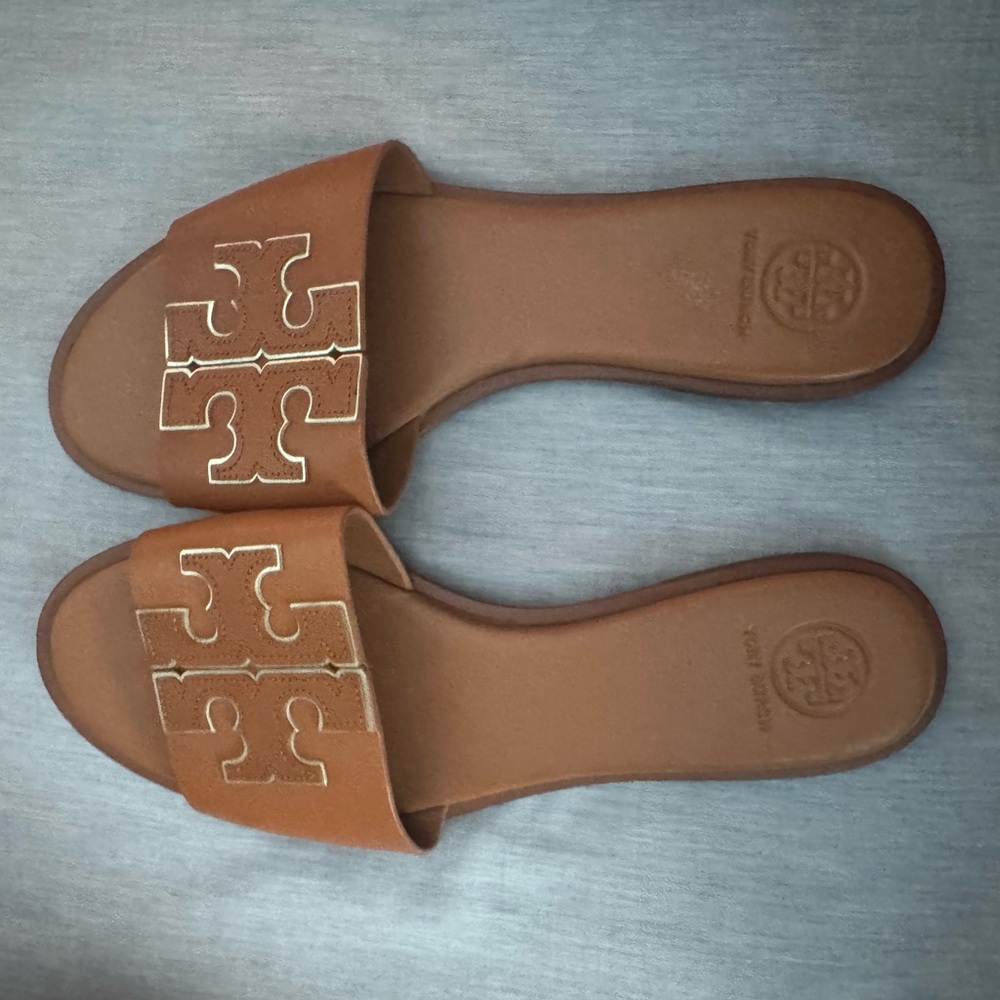 Tory Burch Brown Slide Sandals